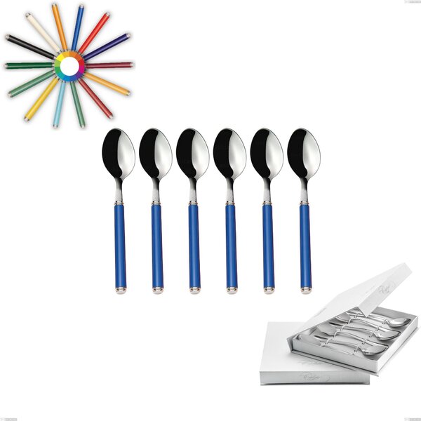 Confezione a libro 6 pezzi cucchiaini caff� linea, Acciaio 18/10 (AISI304) inox lucido , manici in metacrilato