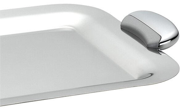 Vassoio rettangolare con manici JOINT EME 48x26 cm cm in acciaio inox lucido manicatura in metallo pressofuso finitura lucida e sabbiata