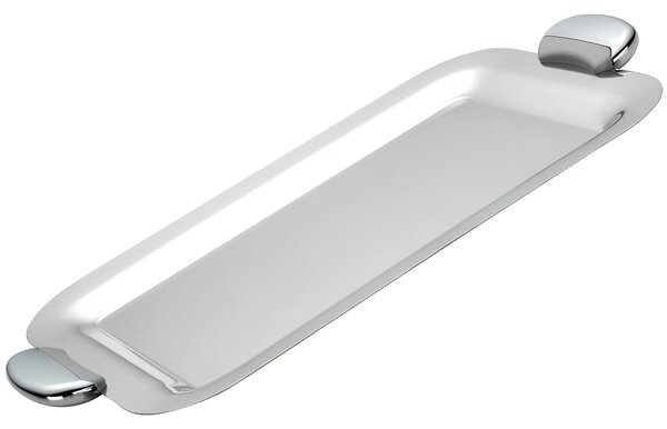 Vassoio rettangolare con manici JOINT EME 48x26 cm cm in acciaio inox lucido manicatura in metallo pressofuso finitura lucida e sabbiata