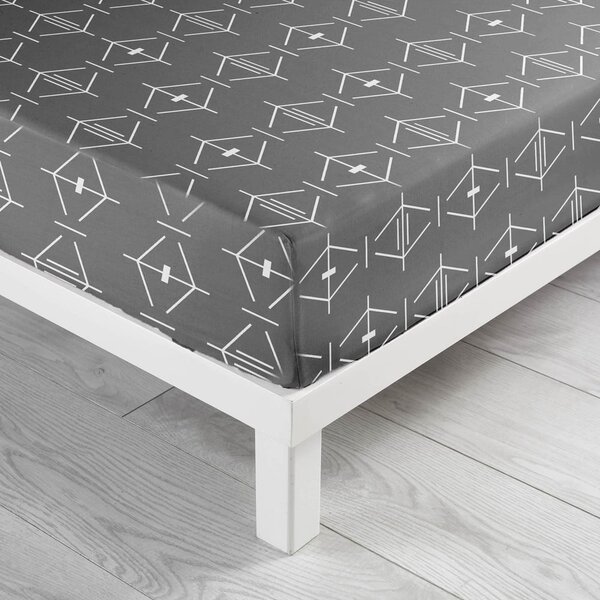 Lenzuolo con angoli grigio scuro in cotone 140x190 cm Aristide – douceur d'intérieur