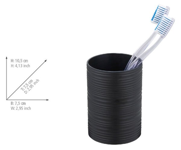 Portaspazzolino nero opaco in plastica Lyon – Allstar