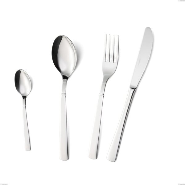 Cucchiaio tavola linea LUX in Acciaio 18/10 (AISI 304) lunghezza 195 mm, spessore 2,5 mm, finitura inox lucido lavabili in lavastoviglie