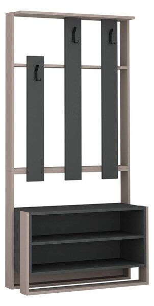 Mobile per ingresso da parete beige e antracite 90x180h cm - Toraji