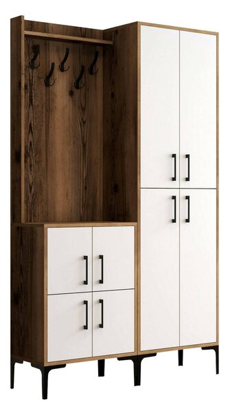 Mobile ingresso 4 ante noce e bianco 120x200h cm - Eufemia