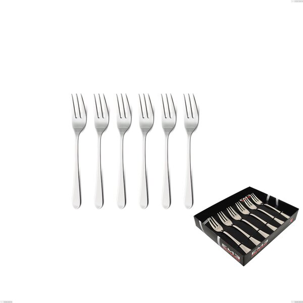 Confezione vetrina 6 pezzi forchettine dolce Lady, 18/10 (AISI304), spessore 2,5 mm