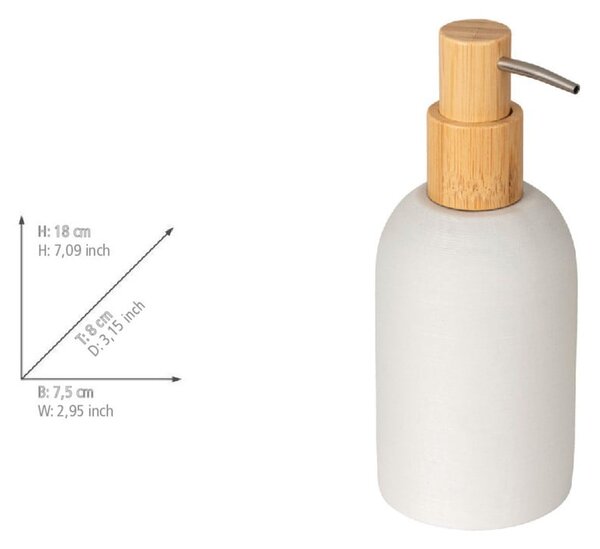 Dispenser per sapone bianco opaco in poliresina 250 ml Altavalle – Wenko