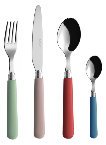 Servizio Posate Colorate 24 pezzi MACARONS 6 Coltello 6 Forchetta 6 Cucchiaio 6 Cucchiaino caff� (Colore Misto 24 pezzi)
