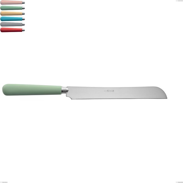 Coltello panettone macarons, Acciaio inox 18.10 lunghezza 292 mm manici in acrilico inox lucido
