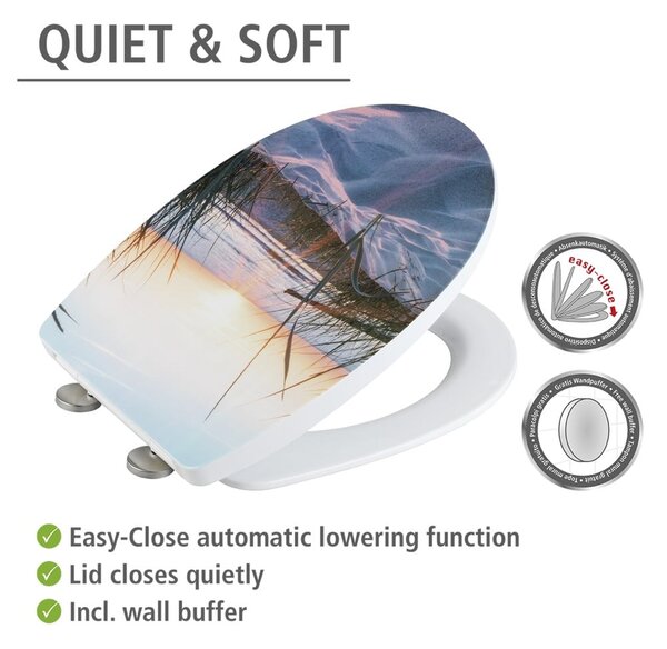 Sedile WC con chiusura Easy-Close (automatica) 36,5 x 45 cm Baltic – Wenko