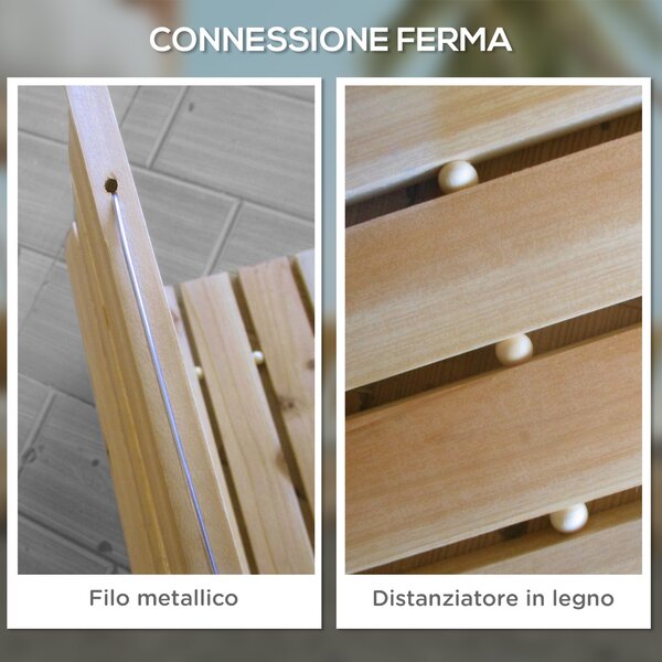 Outsunny Passerella per Giardino, Vialetto in Legno di Abete Arrotolabile, 120x38 cm | Aosom Italy