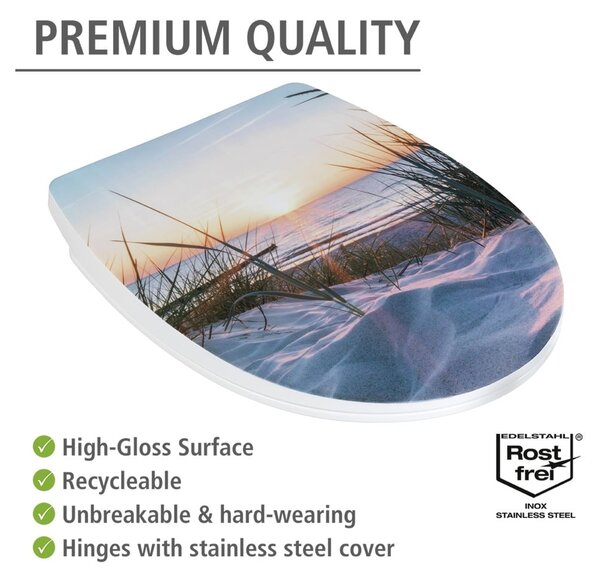 Sedile WC con chiusura Easy-Close (automatica) 36,5 x 45 cm Baltic – Wenko