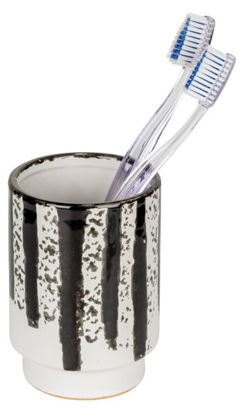Portaspazzolino bianco e nero in ceramica Subiza – Wenko