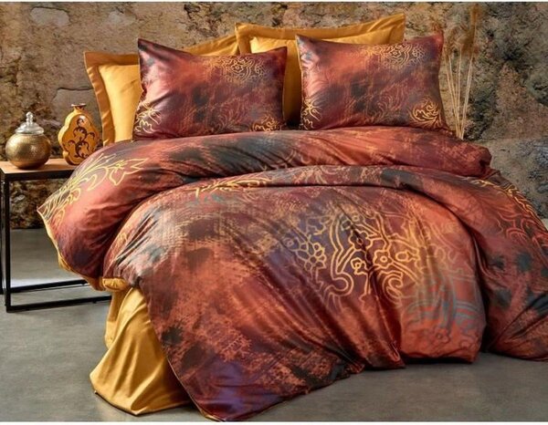 L'Essentiel Linge de Maison, Rue, set copripiumino king size (FR), rosso, 100 % POLIESTERE-MICROSATINA, 240 x 220 cm