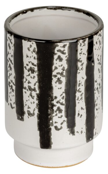 Portaspazzolino bianco e nero in ceramica Subiza – Wenko