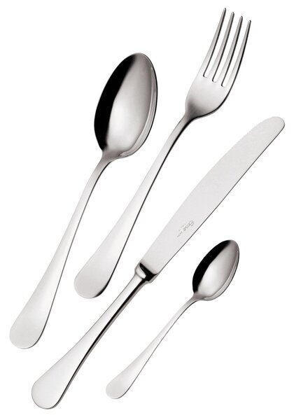 Servizio di posate 75 pezzi in astuccio di legno coltello economico Milano inox 18/10 , Acciaio inox 18/10 (AISI304) lucido a specchio, spessore 2,5 mm