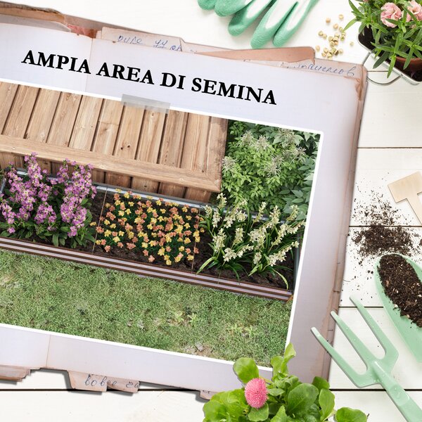 Outsunny Letto per Orto Rialzato Fioriera Balcone 240x60x30 cm, Legno Scuro | Aosom Italy