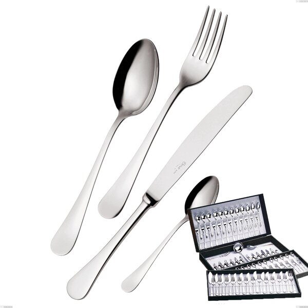Servizio di posate 113 pezzi in astuccio regalo coltello economico Milano inox 18/10 , Acciaio inox 18/10 (AISI304) lucido a specchio, spessore 2,5 mm