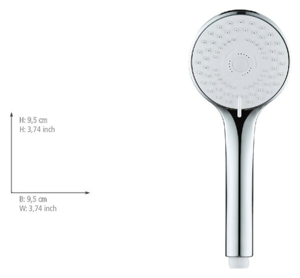 Soffione per doccia color argento lucido in plastica ø 9,5 cm Uno – Allstar