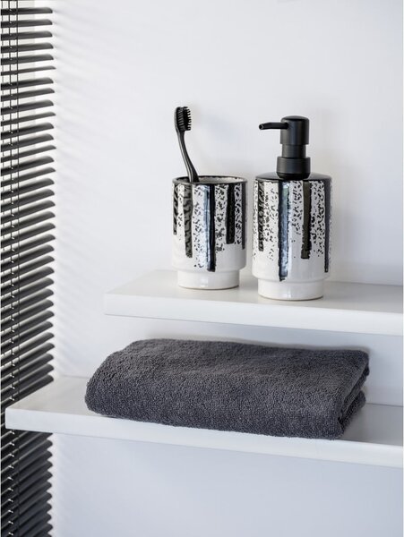 Dispenser per sapone bianco e nero in ceramica 340 ml Subiza – Wenko