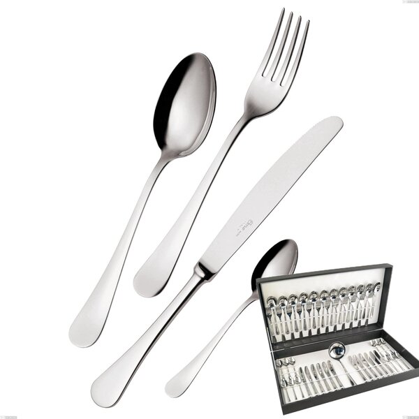 Servizio di posate 75 pezzi in astuccio regalo coltello economico Milano inox 18/10 , Acciaio inox 18/10 (AISI304) lucido a specchio, spessore 2,5 mm