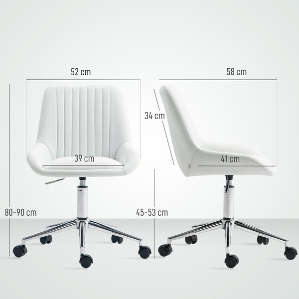 HOMCOM Mobiletto da ufficio su ruote in legno con 5 cassetti, maniglie incassate, 50 x 40 x 74,5 cm, bianco | Aosom Italy