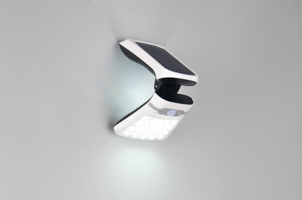 Illuminazione esterna LED con alimentazione a pannelli solari da parete (altezza totale 22 cm) Diadema – Reality