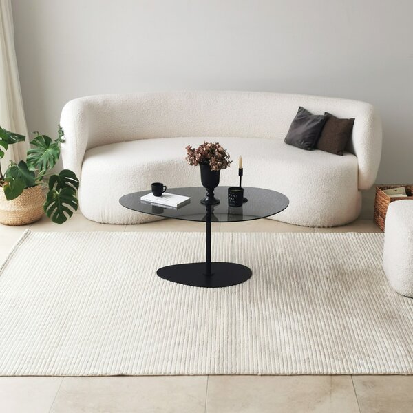 Skye Decor, Porto - Grigio scuro, Nero, tavolini, grigio scuro, vetro, 90 x 40 x 60 cm