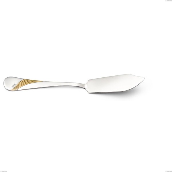 Coltello pesce da servizio Milano Inciso Oro , 18/10 (AISI304) finitura inox lucido e oro Acciaio lucido e oro , spessore 2,5 mm mm, lunghezza 253 mm