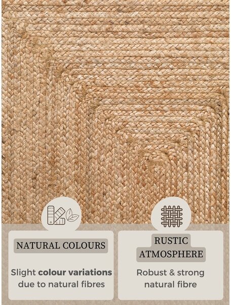 Passatoia di colore naturale in iuta reversibile/tessuta a mano 80x200 cm Juno – Hanse Home