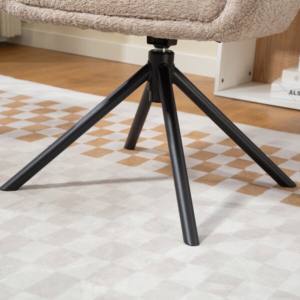 HOMCOM Poltrona Imbottita con Comoda Seduta, Girevole, Rivestimento Morbido, Fino a 120 kg, Marrone Chiaro | Aosom Italy