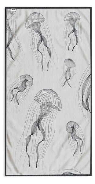 Telo mare bianco e nero 90x180 cm Jellyfish - DecoKing