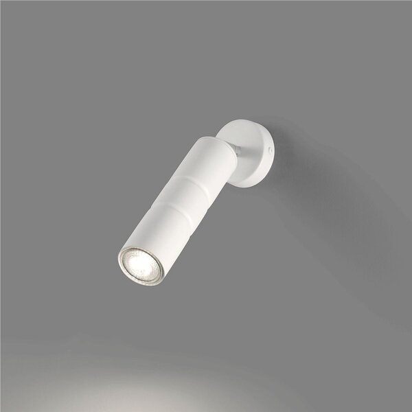 Plafoniera Applique da Muro con Snodo struttura in metallo cromato modello Turbo Dimensioni 5xh 20 cm 1 x Max 50 Watt 0,8 kg Senza vetro colore bianco