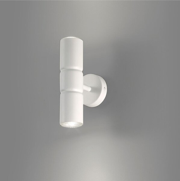 Plafoniera Applique da Muro struttura in metallo cromato modello Turbo Dimensioni 5xh 20 cm 2 x Max 50 Watt 0,8 kg Senza vetro colore bianco