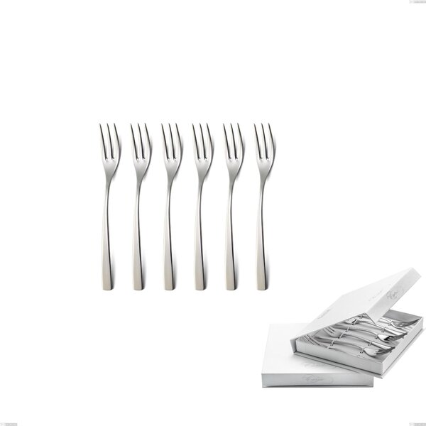 Confezione a libro 6 pezzi forchette dolce Onda, Acciaio inox (Aisi 304) lucido