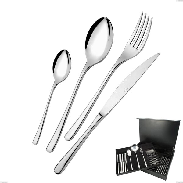 Servizio di posate 75 pezzi in astuccio di legno Opera, Acciaio inox 18/10 (AISI304), spessore 5.00 mm