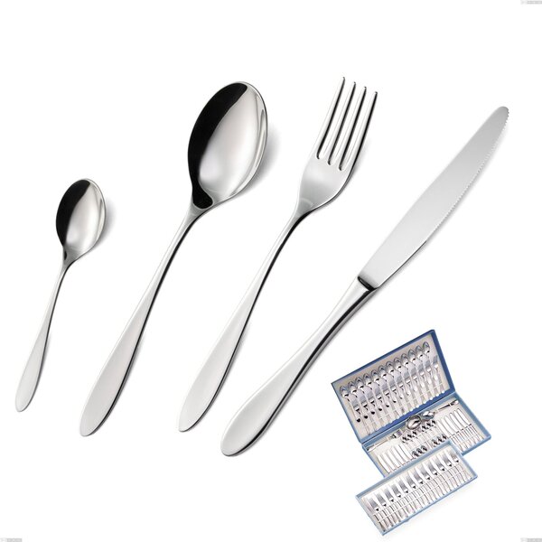 Astuccio 75 pezzi oasi, Acciaio inox Aisi 304 Posate Lucide, spessore 2 mm