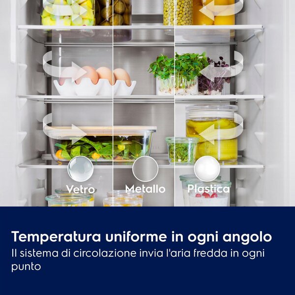 Electrolux Frigorifero da Incasso Combinato Capacit 249 Litri Classe energetica E Raffreddamento No Frost colore Bianco - LNA7CE18S0 Serie 700