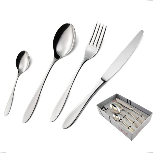 Confezione vetrina 16 pezzi oasi, Acciaio inox Aisi 304 Posate Lucide, spessore 2 mm