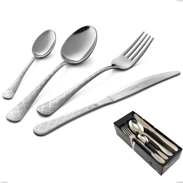 Confezione salvaspazio 24 pezzi coltello economico Oxford Damask, Acciaio 18/0 (aisi 430) Acciaio inciso al Laser, spessore 2 mm mm