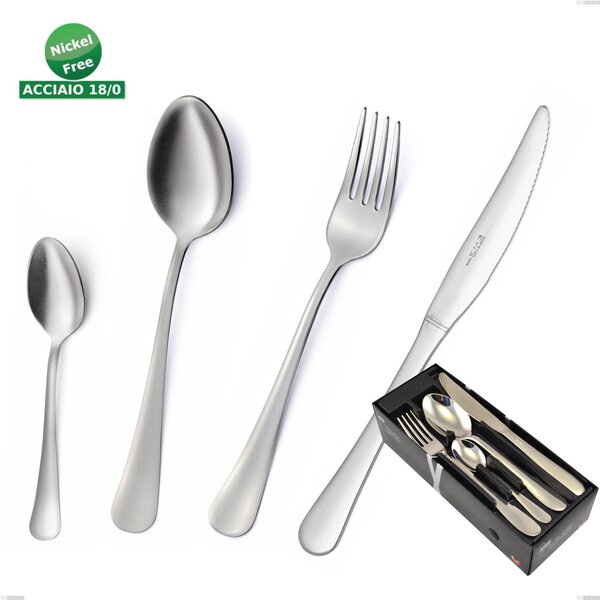 Confezione salvaspazio 24 pezzi coltello economico Oxford Sabbiato , Acciaio 18/0 (aisi 304) Acciaio Sabbiato, spessore 2 mm mm
