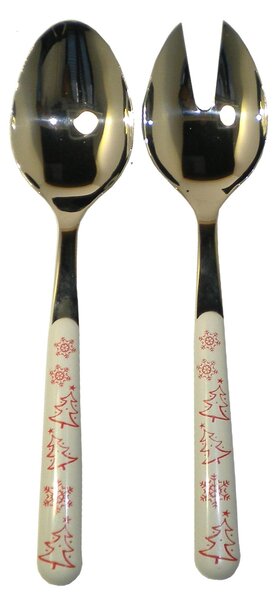 Set insalata due pezzi BRIO BIANCO Natale in acciaio 18/C in confezione Regalo