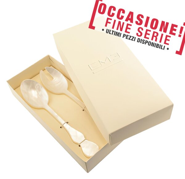 Confezione vetrina 2 pezzi insalata modello CHIC PERLATO BIANCO manicatura perlata bianco