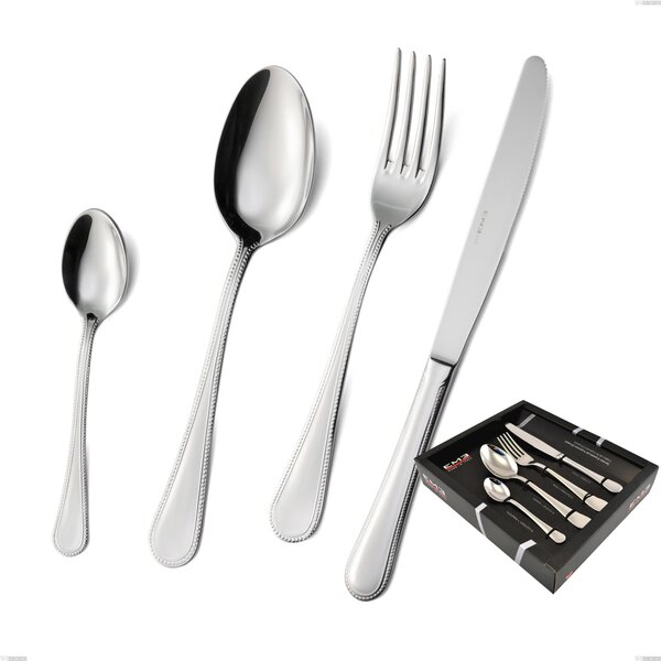 Servizio posate PERLES inox 18/10 (AISI304) 24 PEZZI 6 posti tavola 2,5 mm Lucidato a Specchio