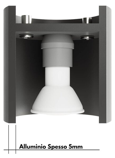 Lampada da Parete LORETO G9 in Alluminio e Vetro - Nera
