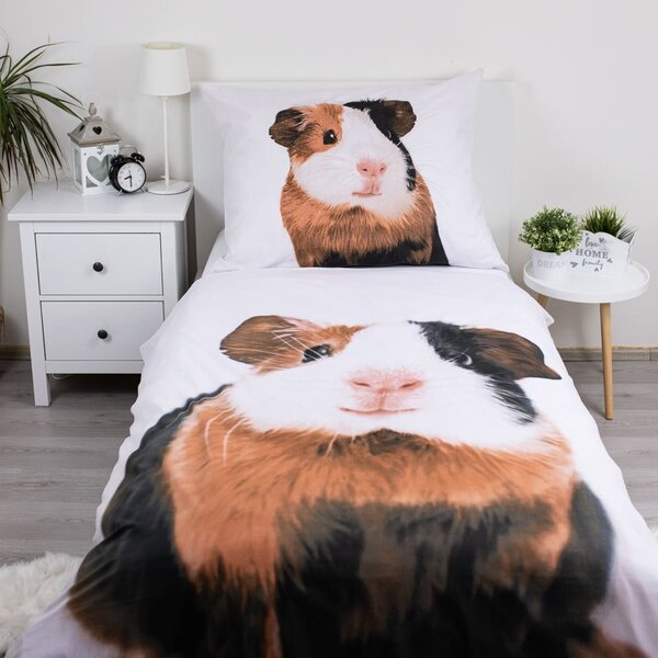 Biancheria da letto per bambini in cotone bianco per letto singolo 140x200 cm Guinea Pig - Jerry Fabrics