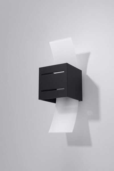 Lampada da Parete LORETO G9 in Alluminio e Vetro - Nera