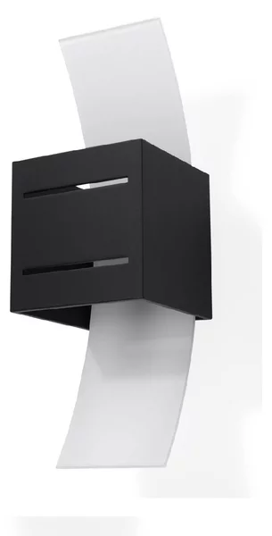 Lampada da Parete LORETO G9 in Alluminio e Vetro - Nera
