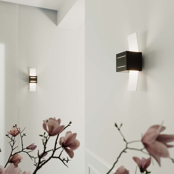 Lampada da Parete LORETO G9 in Alluminio e Vetro - Nera