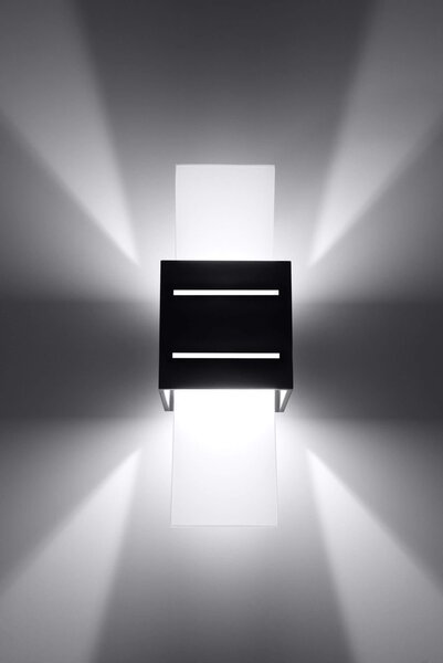 Lampada da Parete LORETO G9 in Alluminio e Vetro - Nera