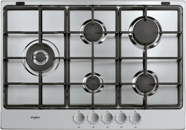 Whirlpool Piano cottura 5 Fuochi a Gas 75 cm colore acciaio Inox - TGML 761 IX